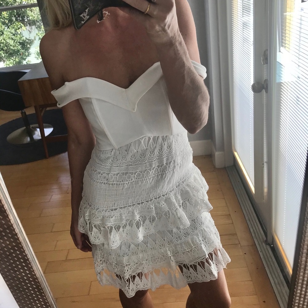 Soieblu Ivory Embroidered dress